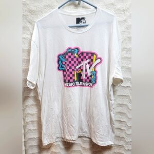 Vintage MTV Checkered Monster Hand Logo Active T-Shirt